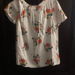 Boden Carey blouse white floral US12 SS EUC